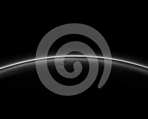 Abstract Dark Planet Digital Art Background Space Glowing White Line 3D Sky Dots Grid