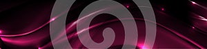 Abstract dark purple liquid blurred neon waves vector banner