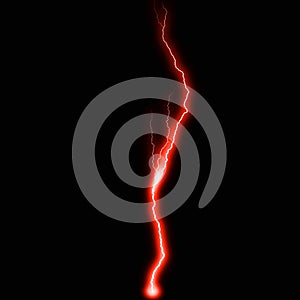Abstract dark red lighting natural thunder realistic magic overlay bright glowing effect on black