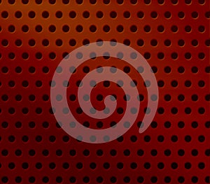 Abstract dark red perforated plastic background.