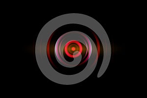 Abstract dark red spiral effect with sound waves oscillating, technology background