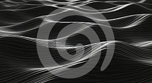 Abstract dark rippling surface with subtle light reflections creating a mesmerizing textured pattern