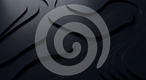 Abstract Dark Wavy Lines Background with Subtle Shadows and Depth