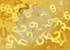 Abstract Dark Yellow Numbers Background
