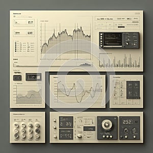 Abstract Dashboard Elements and User Interface for Data Visualization