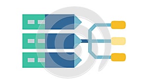 Abstract Data Blocks Flow Technology, vector design Generative AI