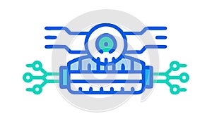 Abstract data circuit, interconnected networks and digital processing, vector design Generative AI