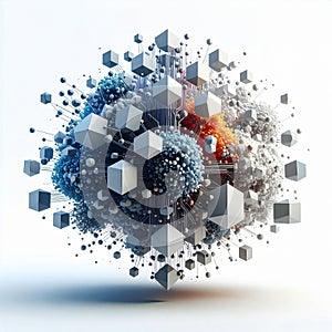 Abstract Data Cloud of Geometric Shapes