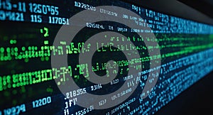 Abstract data code background for software development and cyber security concept art