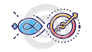 Abstract Data Connection and Information Flow Network, vector design Generative AI
