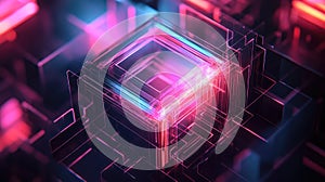 Abstract data cube connecting digital network circuits