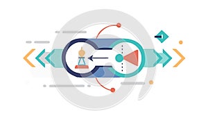 Abstract Data Exchange: Digital Communication Arrows, vector design Generative AI