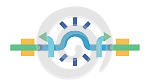 Abstract data exchange vector, digital network connection technology. vector design Generative AI