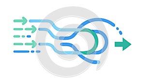 Abstract Data Flow Arrow Vector for Information Process, vector design Generative AI