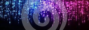 Abstract Data Flow Background, Binary Code Streams In Motion, Information Technology Concept
