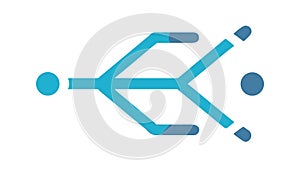 Abstract Data Flow Branching Paths Icon, vector design Generative AI