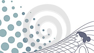 Abstract Data Flow with Connecting Dots, vector design Generative AI