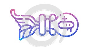Abstract Data Flow Connection, Digital Information Stream, vector design Generative AI