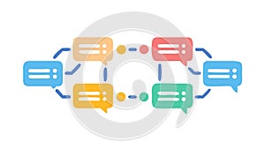 Abstract Data Flow Diagram for Blockchain and Networks, vector design Generative AI