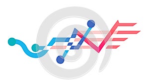 Abstract Data Flow, Digital Communication Vector. vector design Generative AI