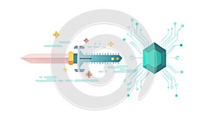 Abstract Data Flow, Digital Connection, Network Information Exchange Design. vector design Generative AI