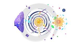 Abstract Data Flow, Digital Connection, vector design Generative AI