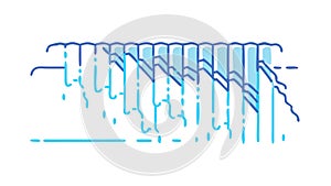Abstract Data Flow. Digital Information, Networking, Technology, vector design Generative AI