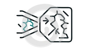 Abstract Data Flow and Digital Processing Icon, vector design Generative AI