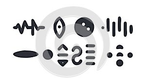 Abstract Data Flow Icon, Digital Information Sound Waves, vector design Generative AI