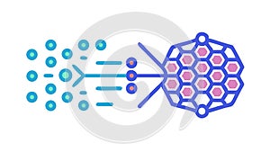 Abstract Data Flow Icon for Digital Networks Information, vector design Generative AI