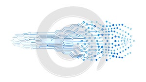 Abstract Data Flow Lines with Digital Connection Points, vector design Generative AI