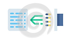 Abstract data flow lines, digital information stream, network pattern. vector design Generative AI