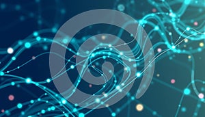 Abstract data flow lines network, digital connection and technology concept Generative AI