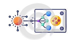 Abstract Data Flow and Network Analysis with Nodes, vector design Generative AI