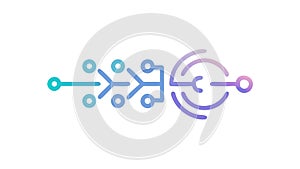 Abstract Data Flow Network Icon for Technology and AI, vector design Generative AI