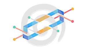 Abstract Data Flow Network: Interconnected Digital Circuits, vector design Generative AI