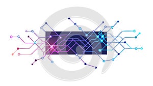 Abstract Data Flow Network: Technology, Connectivity Information, vector design Generative AI