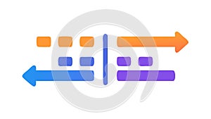 Abstract data flow process with arrows for efficiency, vector design Generative AI