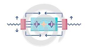 Abstract Data Flow Process Technology Icon, vector design Generative AI