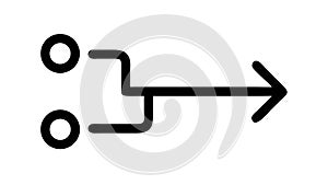 Abstract data flow processing system icon , vector design Generative AI