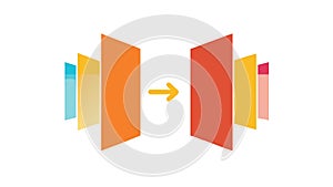 Abstract Data Flow Transformation Arrows Icon, vector design Generative AI