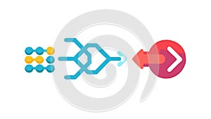 Abstract Data Flow and Transformation Process Vector, vector design Generative AI