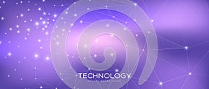 Abstract Data Flow. Violet Science Visualization.