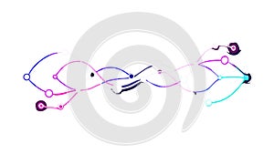 Abstract Data Flow Visualization with Connected Points, vector design Generative AI