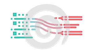 Abstract Data Flow Visualization, Digital Information Stream Vector, vector design Generative AI