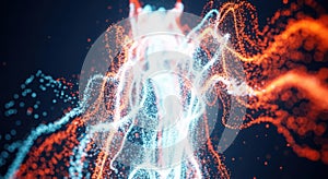 Abstract Data Flow Visualization Dynamic Particle System Connection Network Digital Art