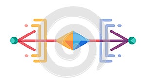 Abstract data funnel for efficient information processing, vector design Generative AI