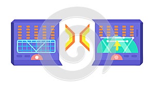 Abstract Data Monitor Screens, Information Analysis Interface, vector design Generative AI