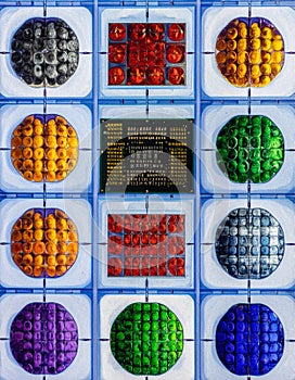 Abstract Data Mosaic Grid Pattern