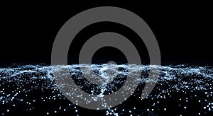 Abstract data network connecting points on black